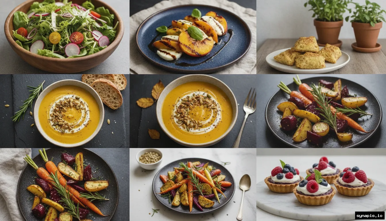 Bright and appetizing collage of seasonal food pins designed for Pinterest.
