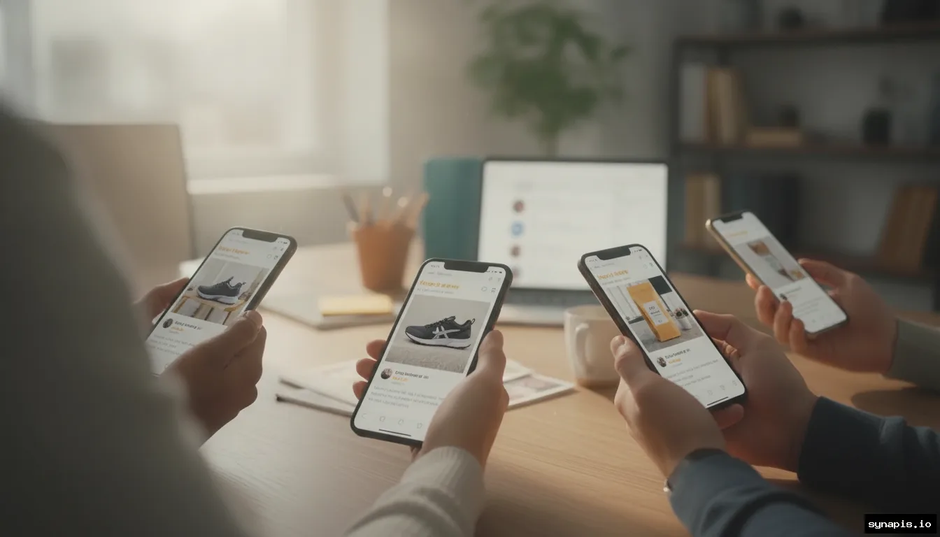 Collage of real customer reviews displayed on mobile screens with product images and brand colors