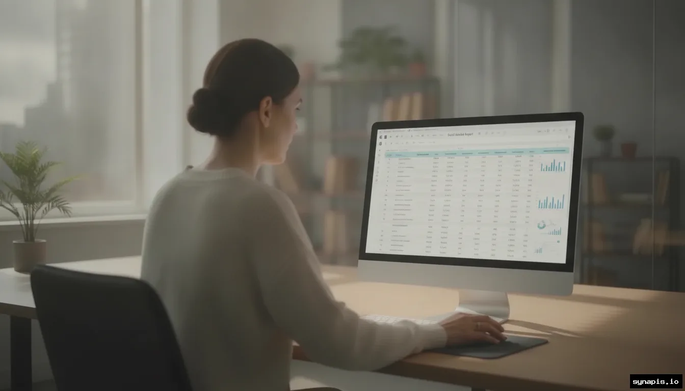 Content marketer updating a social analytics template with fresh data