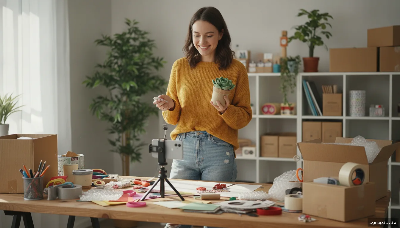 Creating engaging Instagram Reels in a small creative workspace