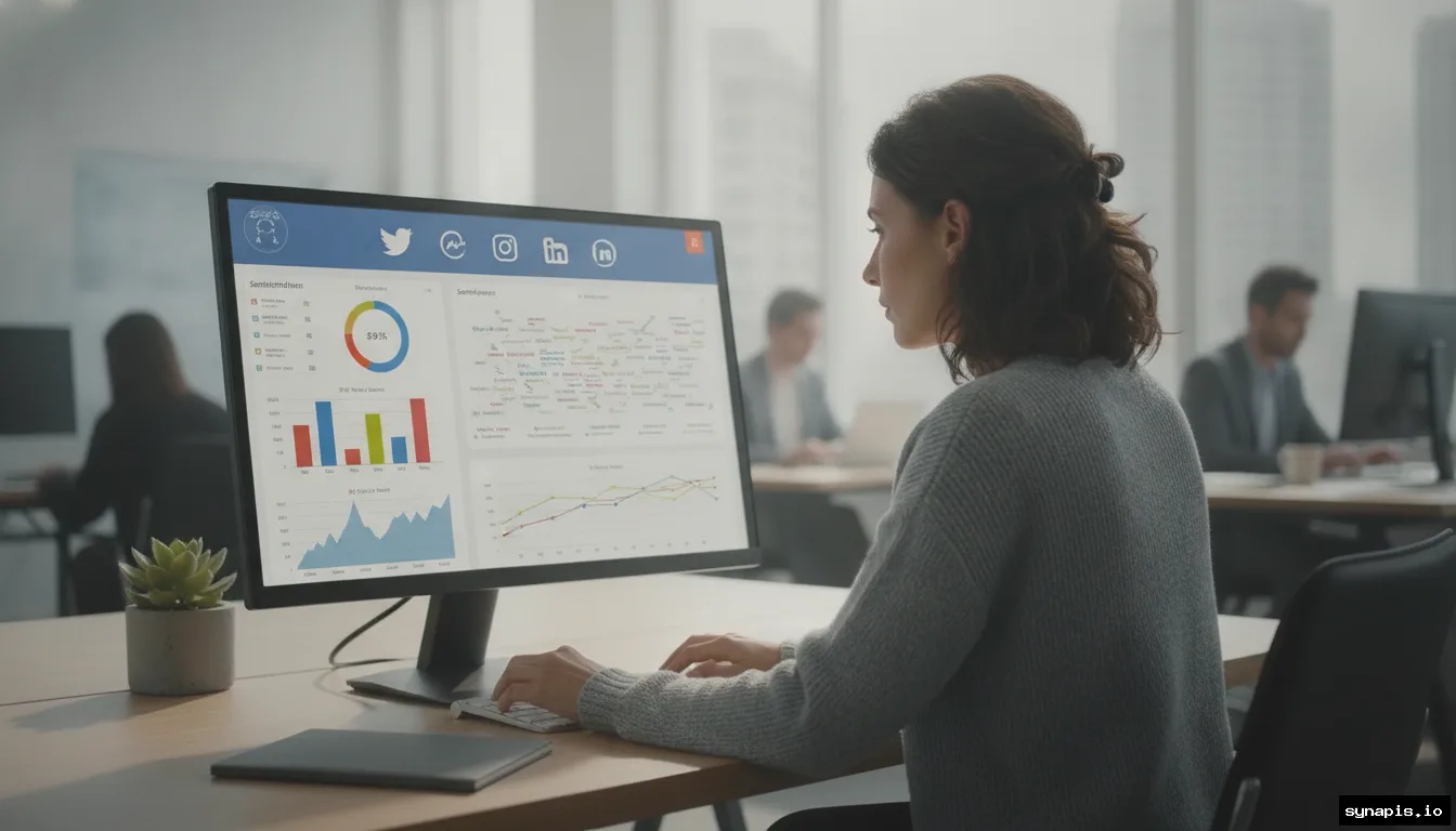Dashboard showing brand sentiment analysis across several social media platforms