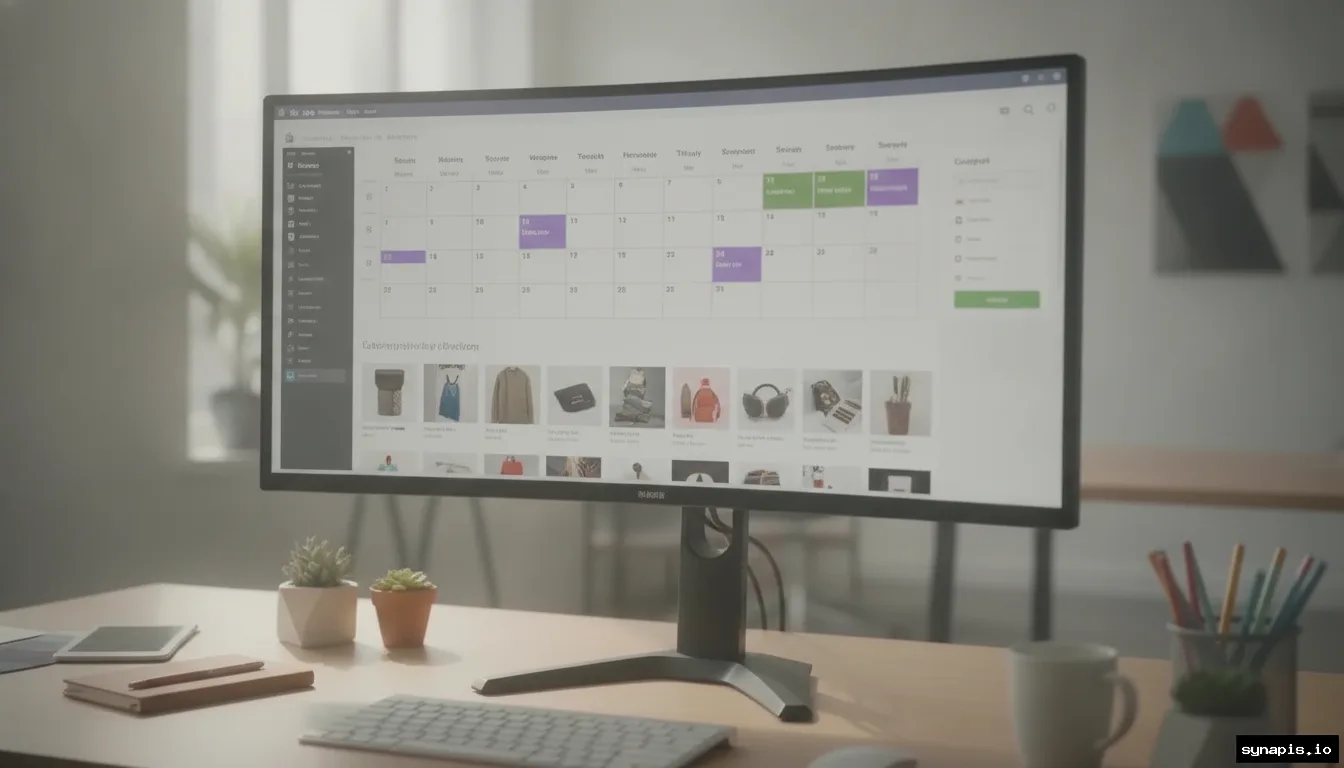 Dashboard showing Shopify social media post scheduling and content automation