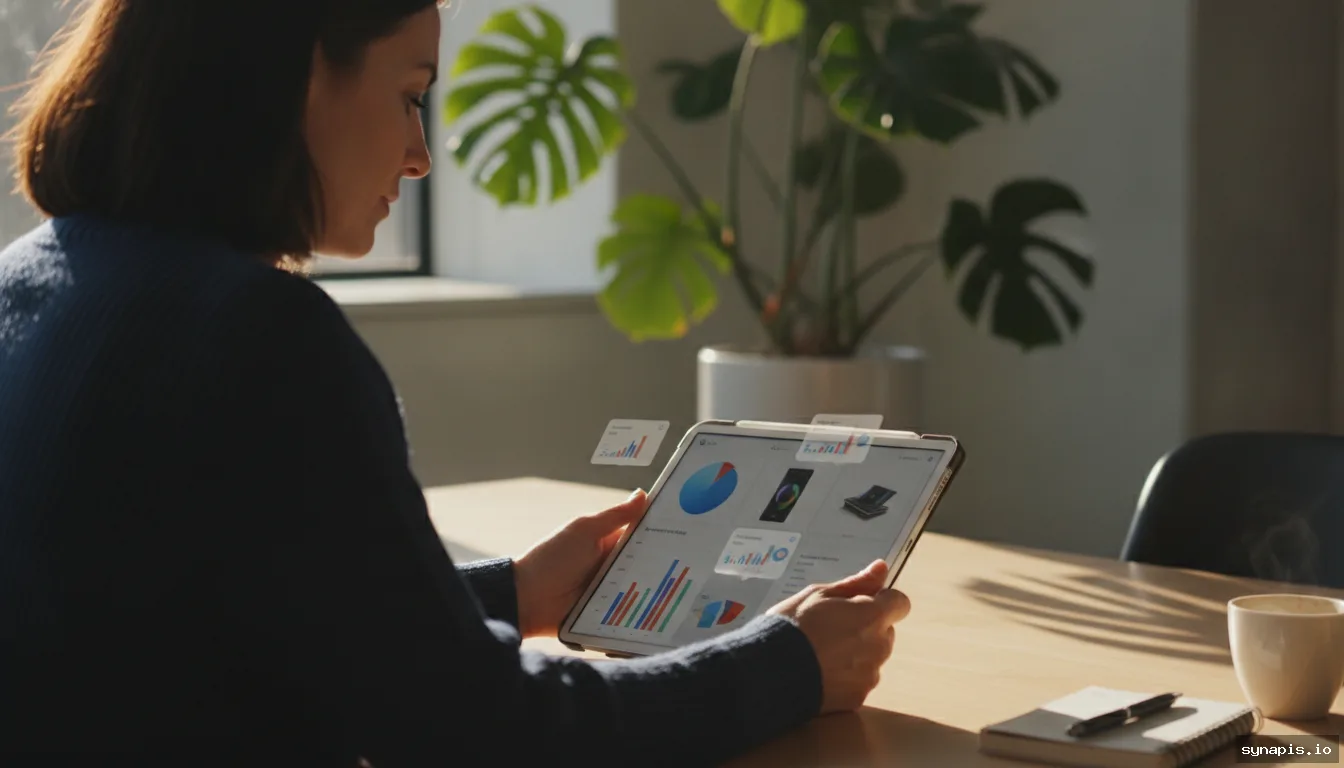 Ecommerce social media manager reviewing automated campaign results