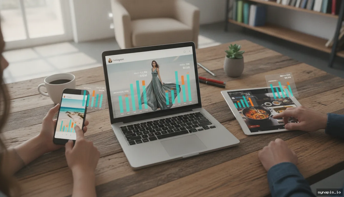 Influencer content viewed on multiple devices as campaign metrics are tracked in real time