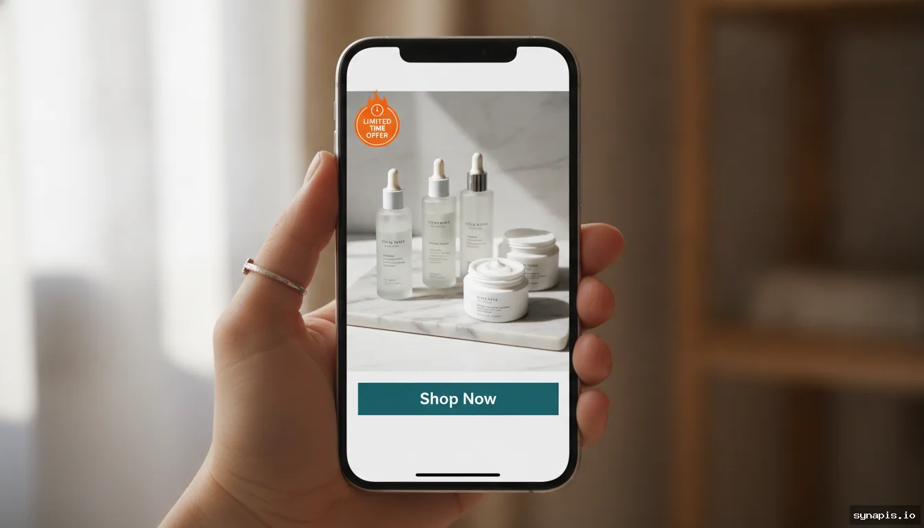 Instagram post example with shop now call to action and limited time offer badge