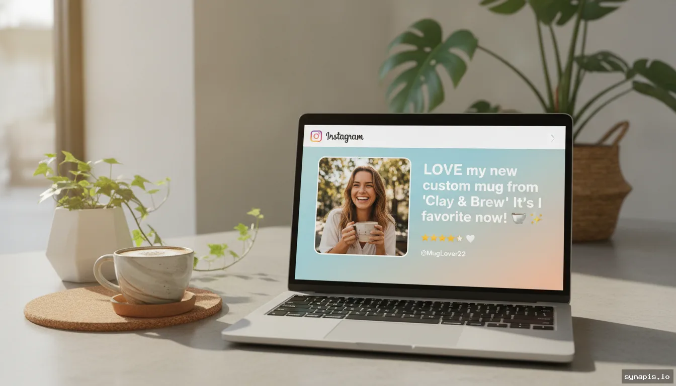 Instagram post featuring user-generated content and positive customer review