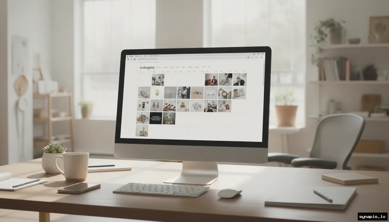 Instagram scheduler dashboard with upcoming posts in a calendar view
