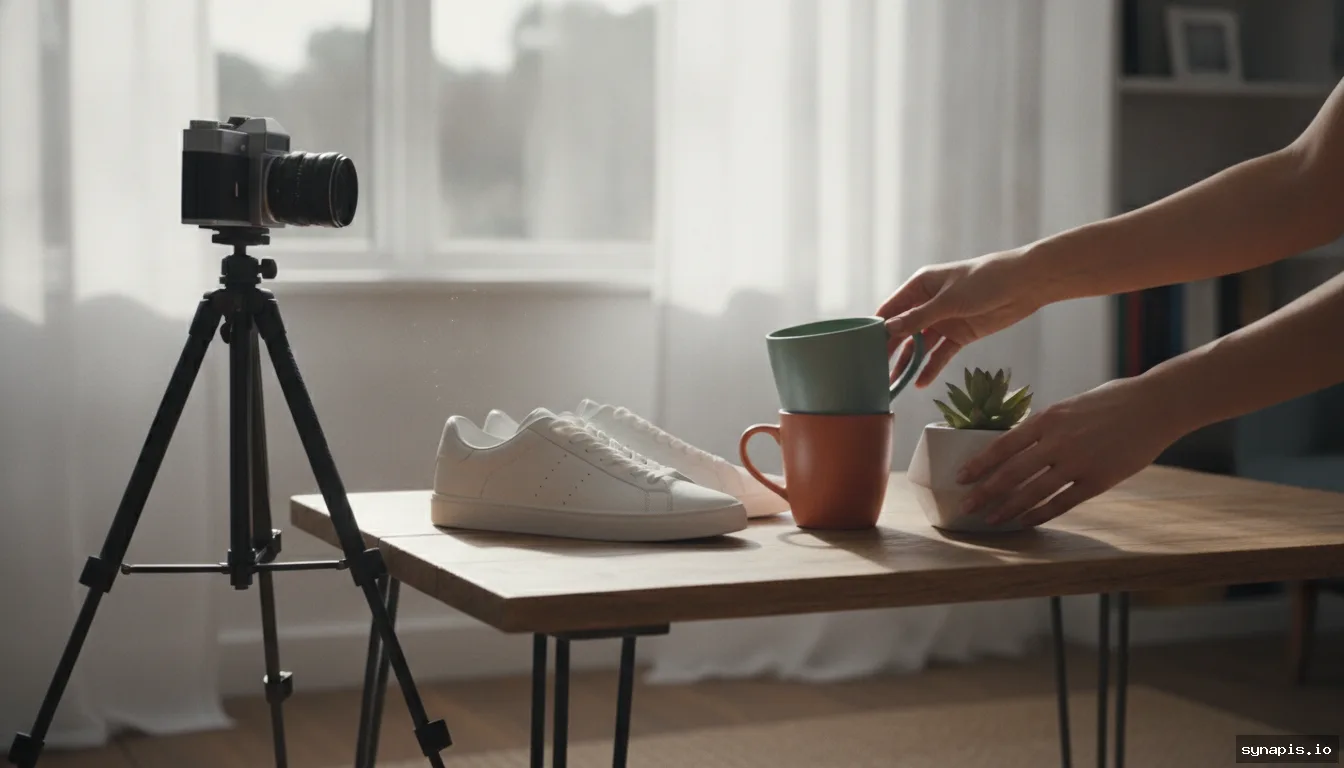 Lifestyle product photo being taken for an ecommerce social media post
