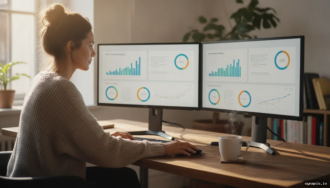 Marketer comparing social media analytics dashboards from different platforms