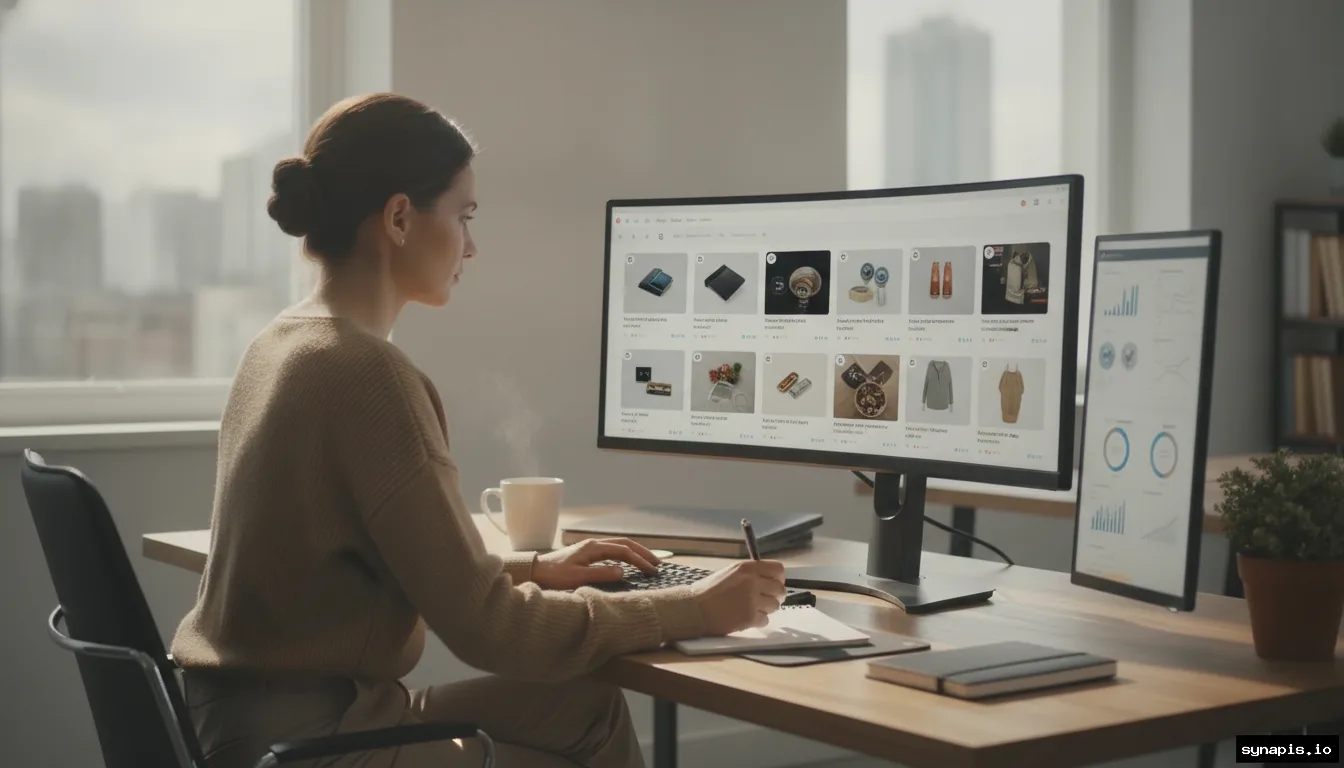 Marketer reviewing AI-generated social media content for ethical compliance