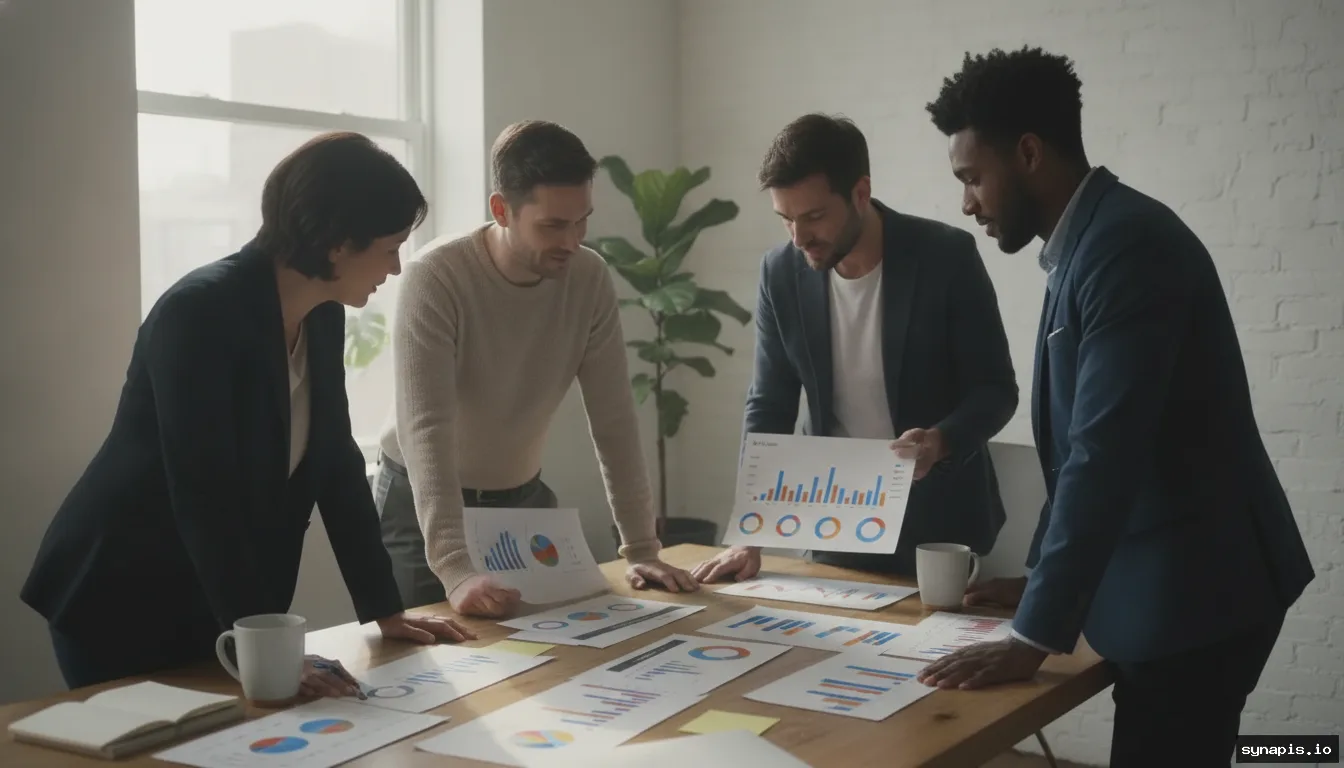 Team comparing social platform performance charts