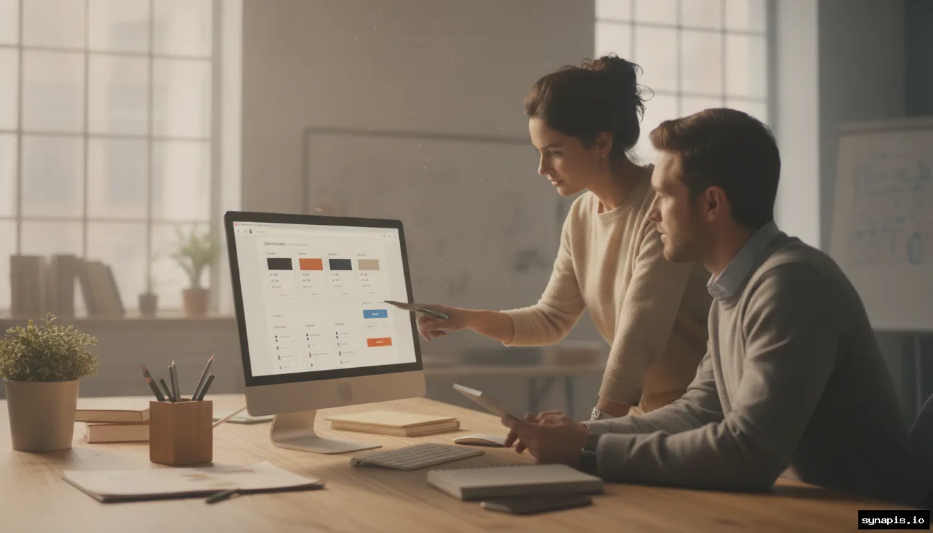 Team using a color contrast checker on branded visuals