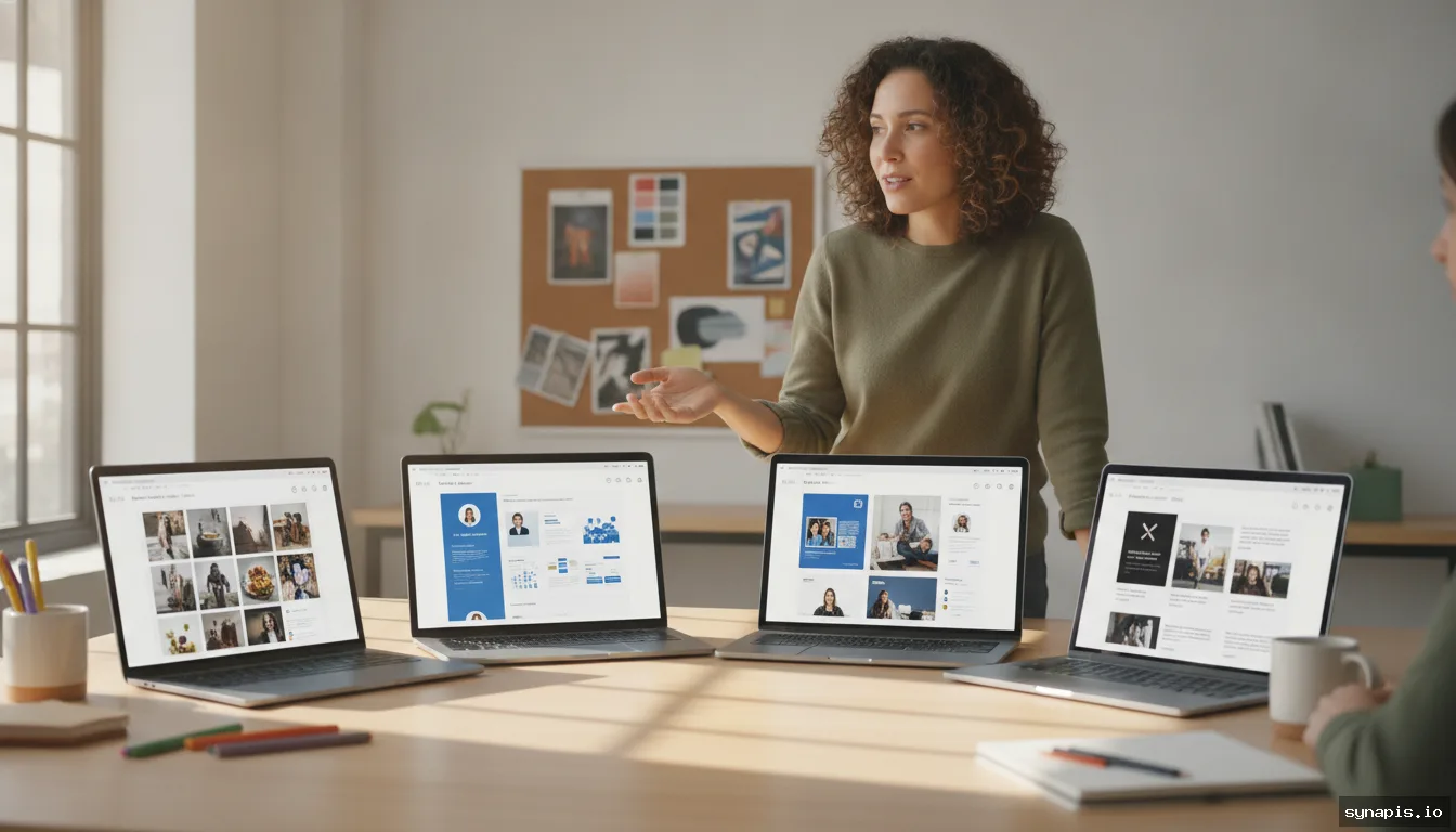 Visual comparison of brand voice examples across Instagram, LinkedIn, Facebook, and X (Twitter)